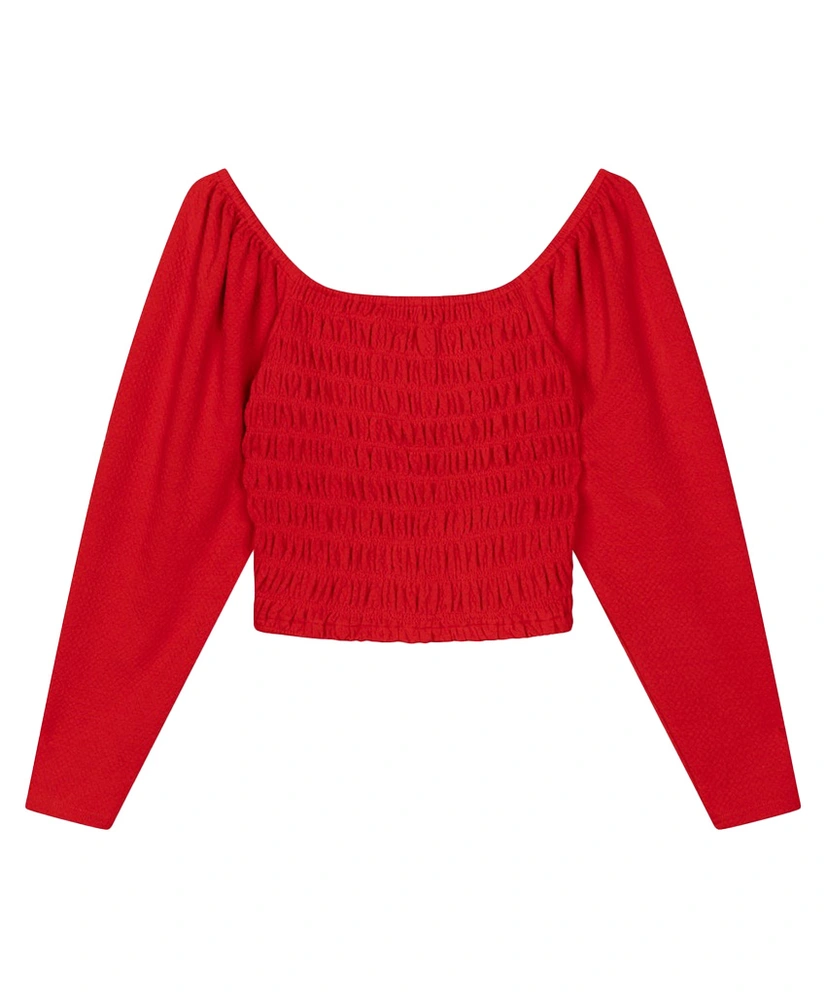 Refined Department Top Cherry Puffed Shoulder