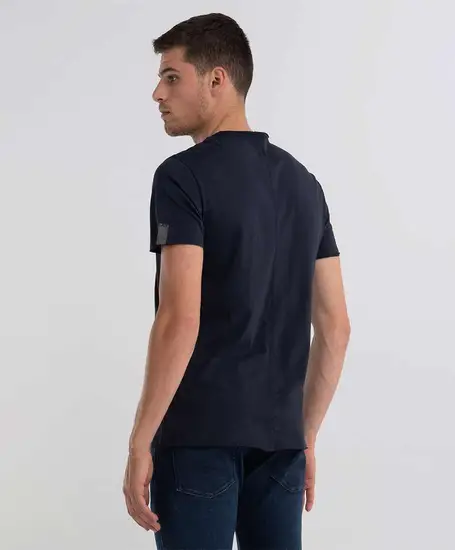 Replay Jeans T-Shirt V-Hals Blauw