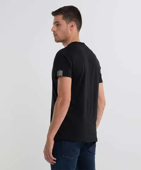 Replay Jeans T-Shirt V-Hals Zwart