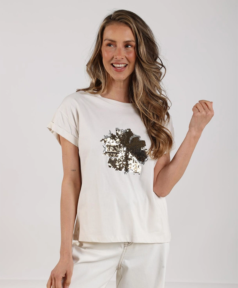 Rimona T-shirt Paillet Flower