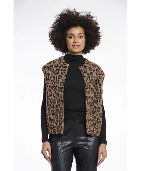 Rino & Pelle Gilet Elona Leopard