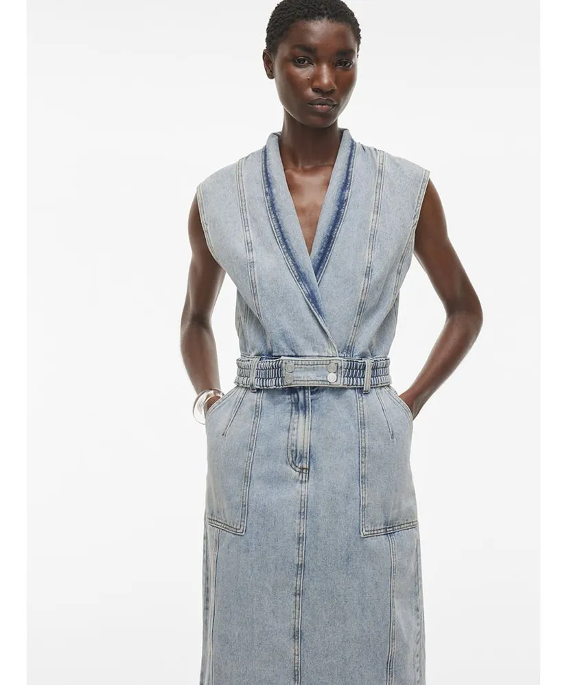 ROUGE EDIT Midi Jurk Denim Nova