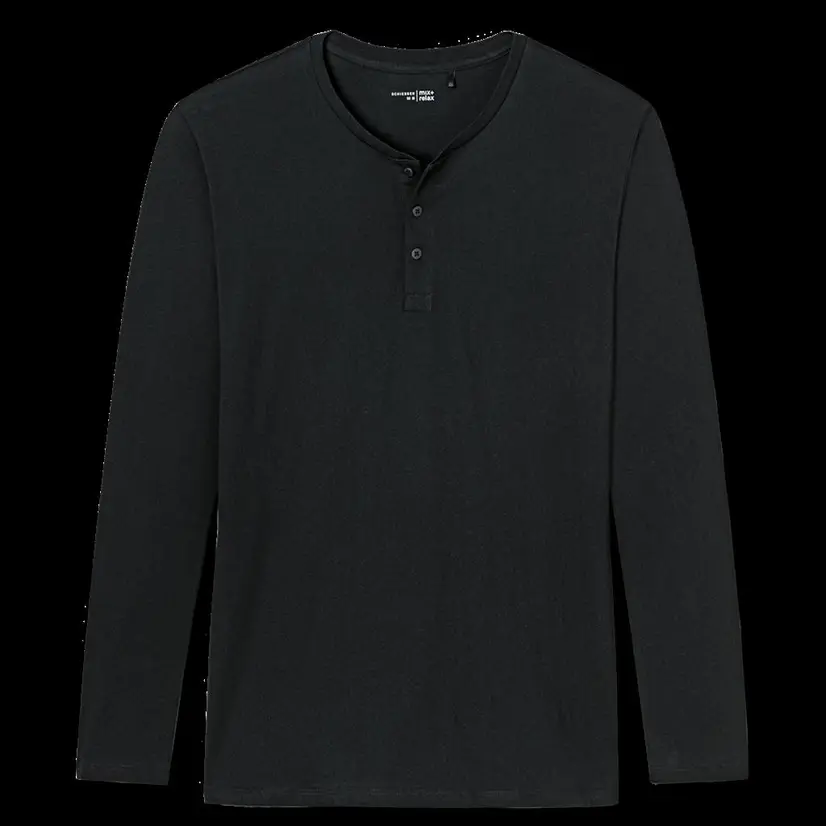 Schiesser Pyjamashirt Mix + Relax Zwart