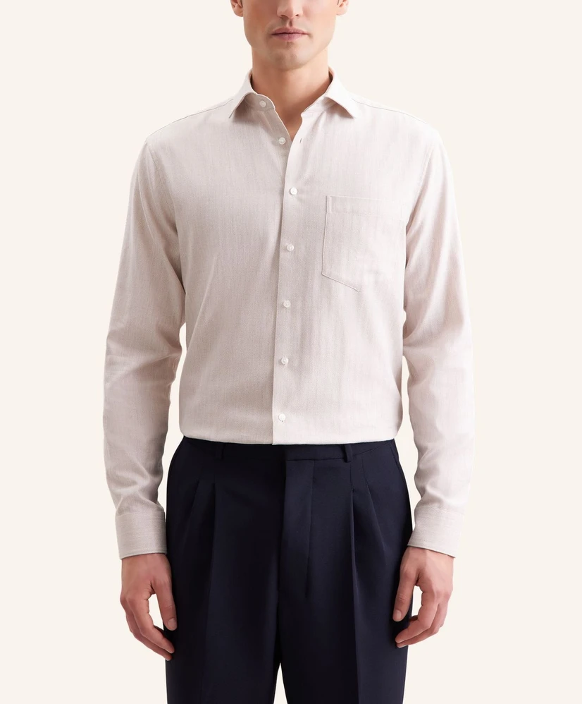 Seidensticker Overhemd Herringbone Regular Fit