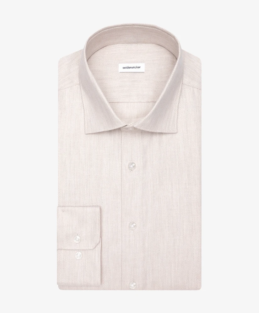 Seidensticker Overhemd Herringbone Regular Fit