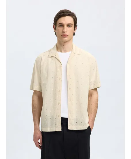 SELECTED HOMME Overhemd Jax Broderie Relaxed Fit