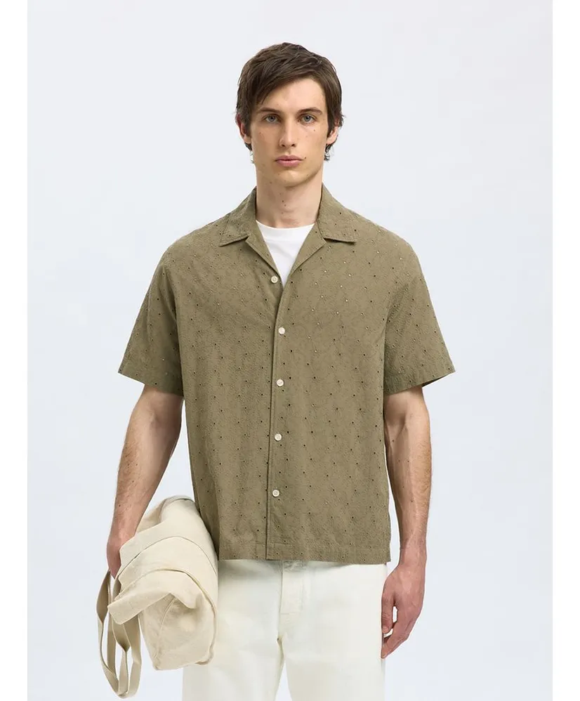 SELECTED HOMME Overhemd Jax Broderie Relaxed Fit