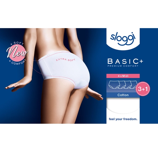 Sloggi Women Slip Midi Basic 4-Pack Zwart