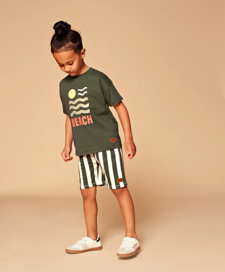 Stains & Stories Sweat Short Gestreept