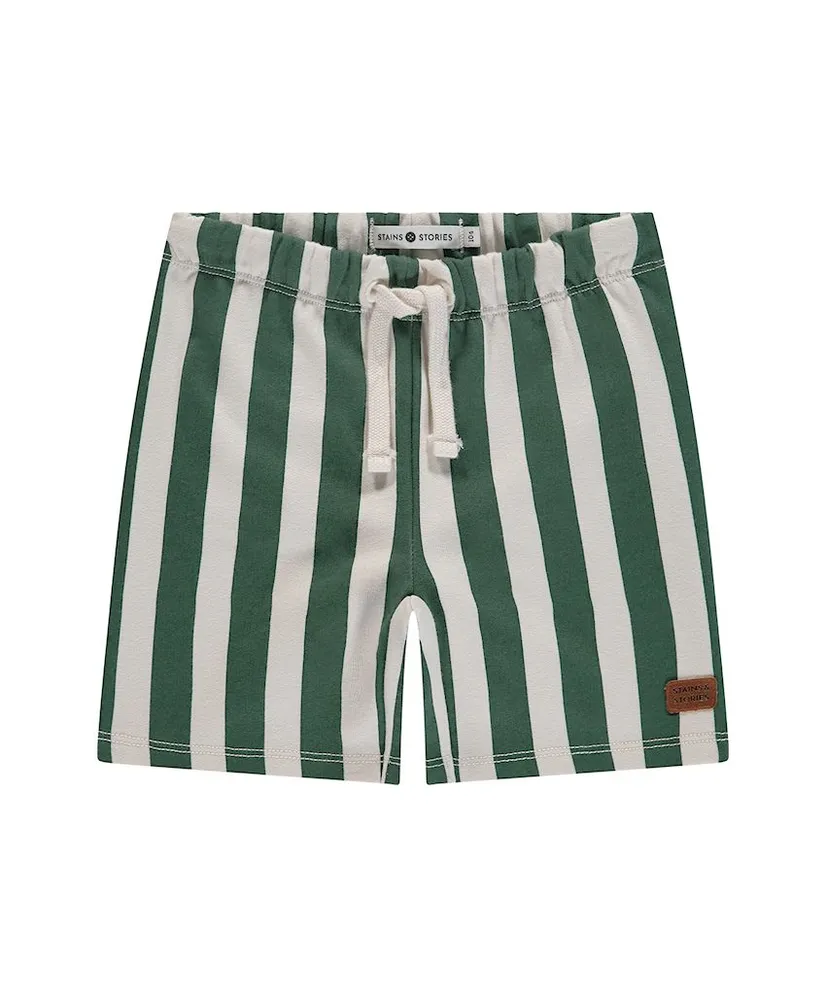Stains & Stories Sweat Short Gestreept