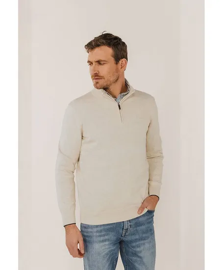 State of Art Half Zip Trui Effen
