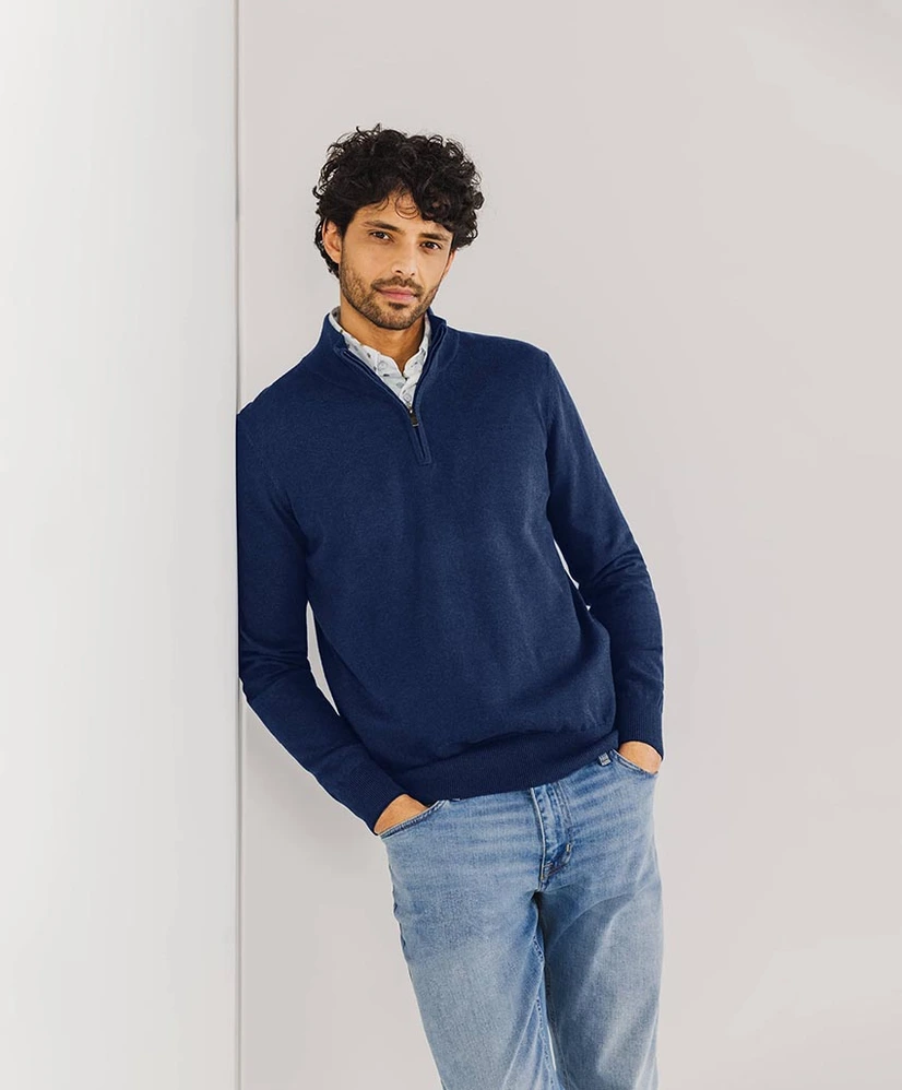 State of Art Half Zip Trui Effen