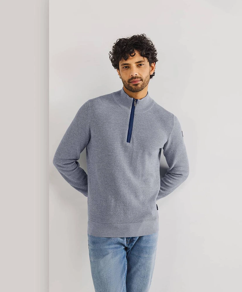 State of Art Half Zip Trui Effen
