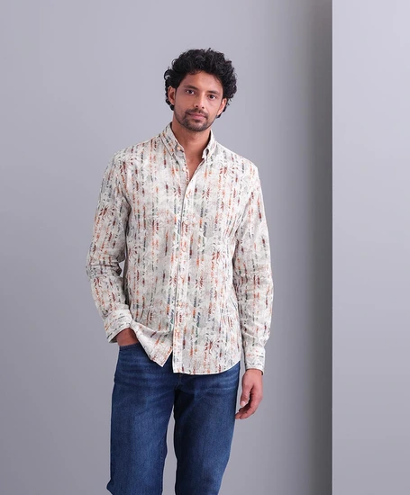 State of Art Overhemd Allover Print Regular Fit