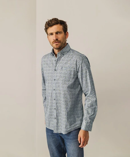 State of Art Overhemd Allover Print Regular Fit