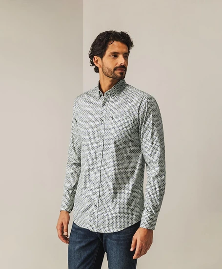State of Art Overhemd Allover Print Regular Fit