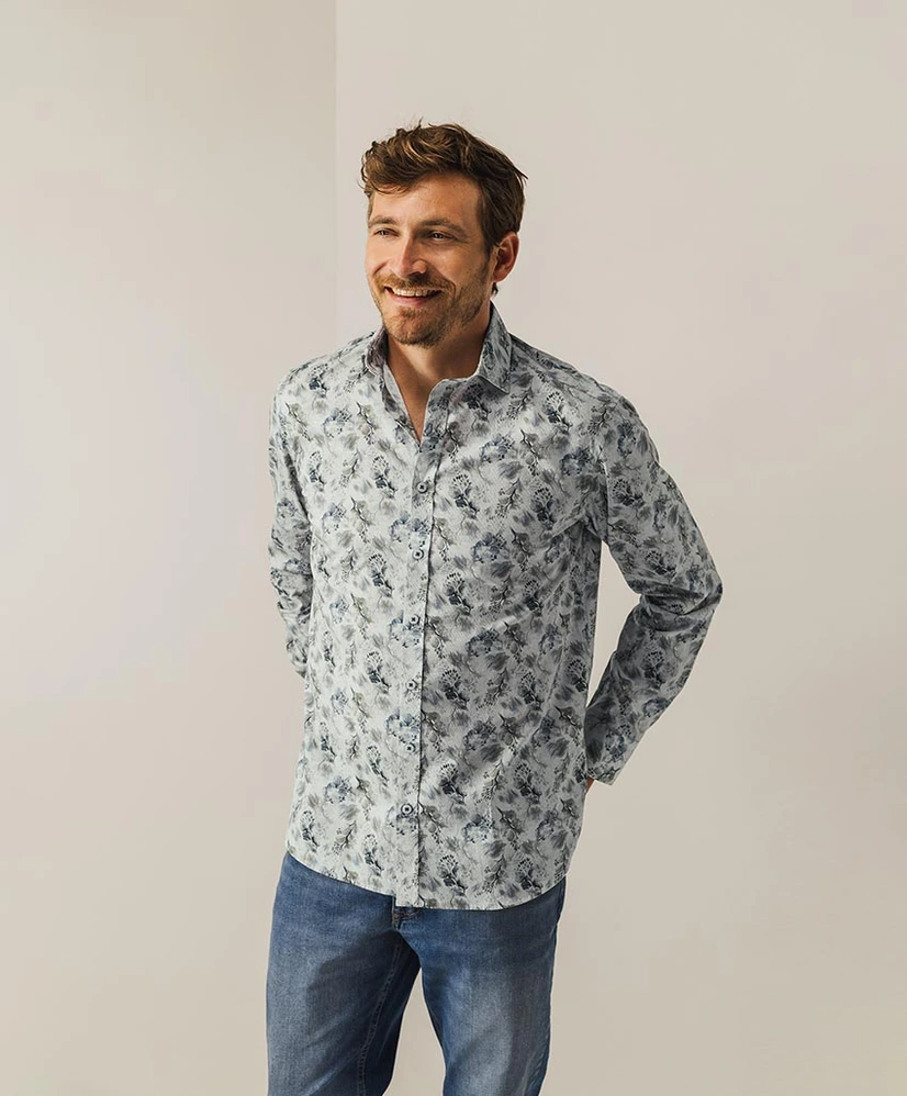 State of Art Overhemd Allover Print Regular Fit