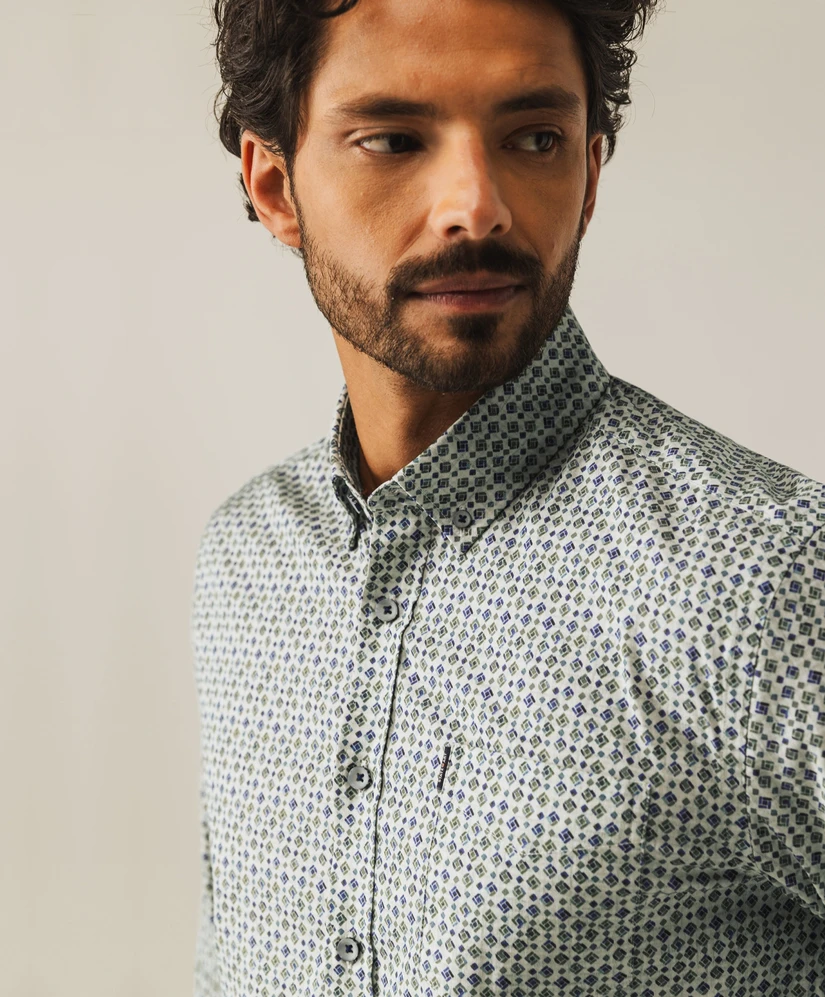 State of Art Overhemd Allover Print Regular Fit