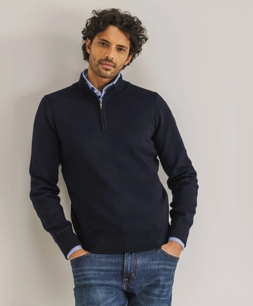 State of Art Trui Half-Zip Effen
