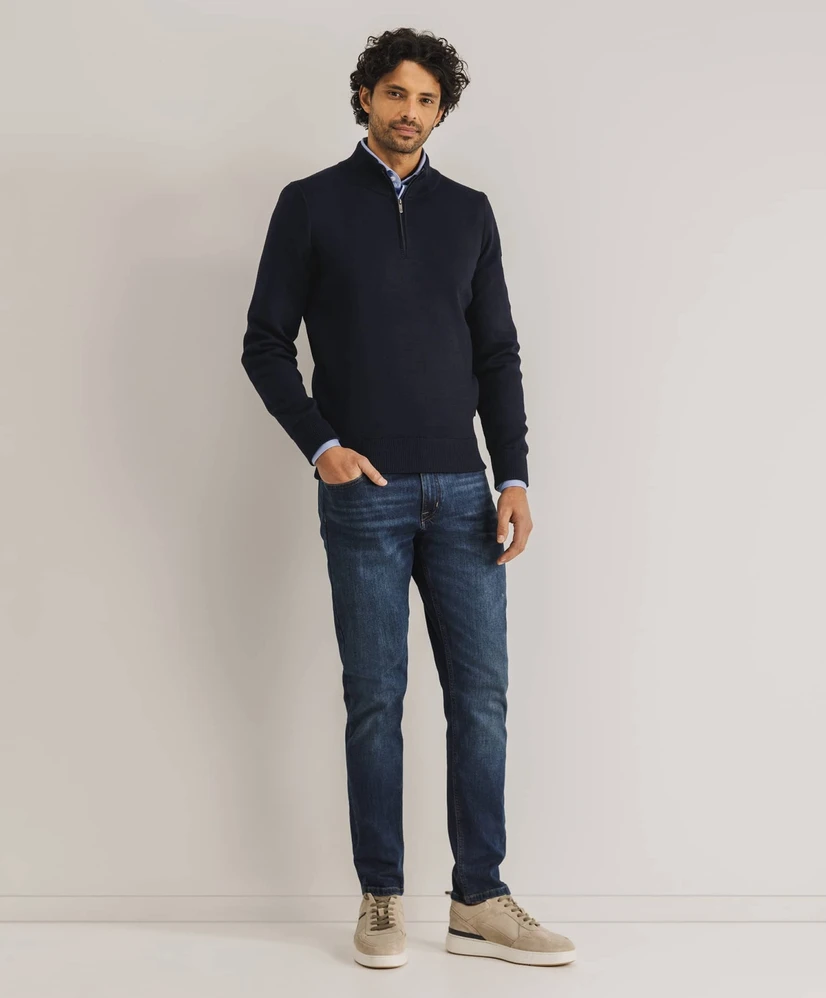 State of Art Trui Half-Zip Effen