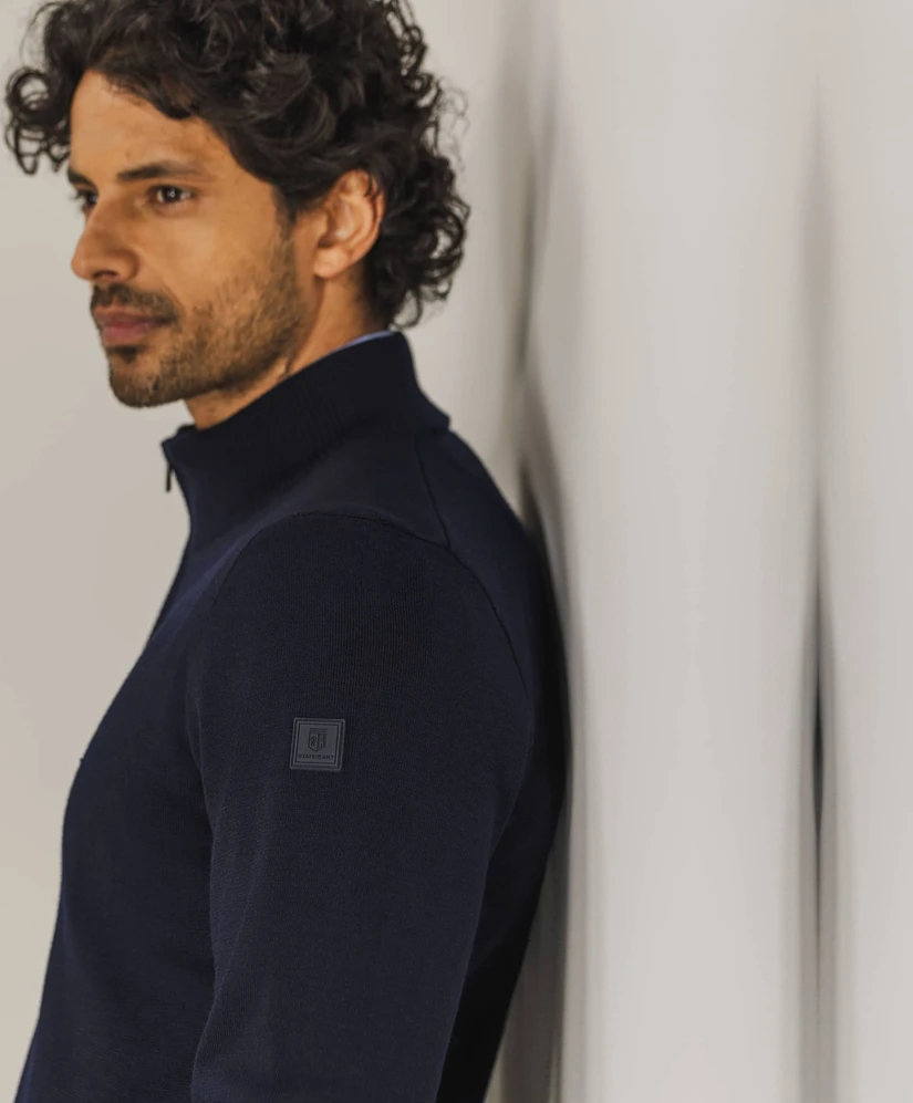 State of Art Trui Half-Zip Effen