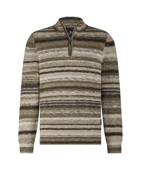 State of Art Trui Half-Zip Gestreept