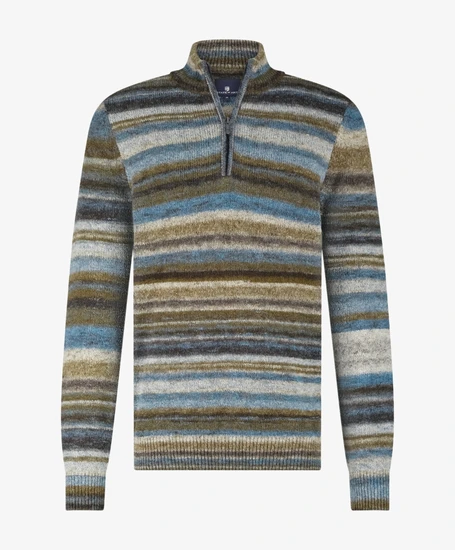 State of Art Trui Half-Zip Gestreept