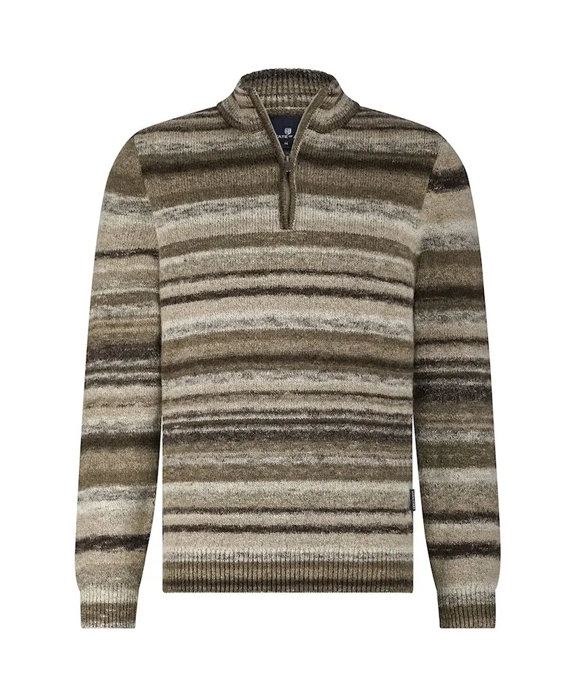 State of Art Trui Half-Zip Gestreept