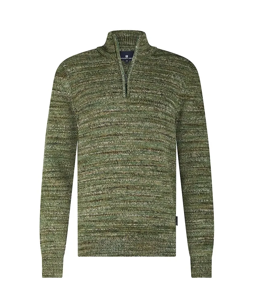 State of Art Trui Halfzip Gemêleerd