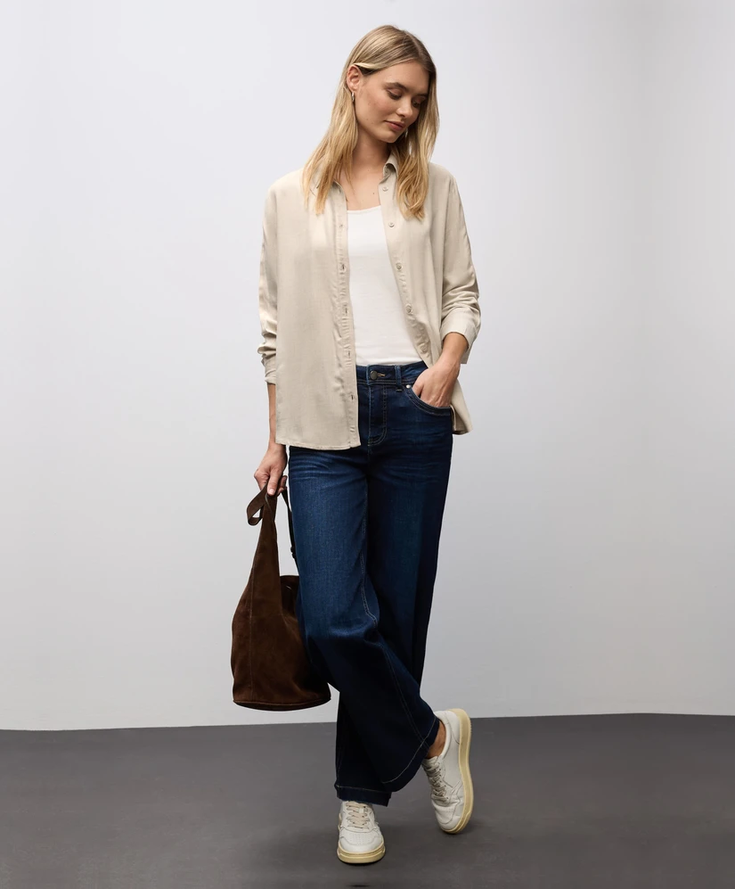 Street One Blouse LM LTD QR Melange shirtcollar bl