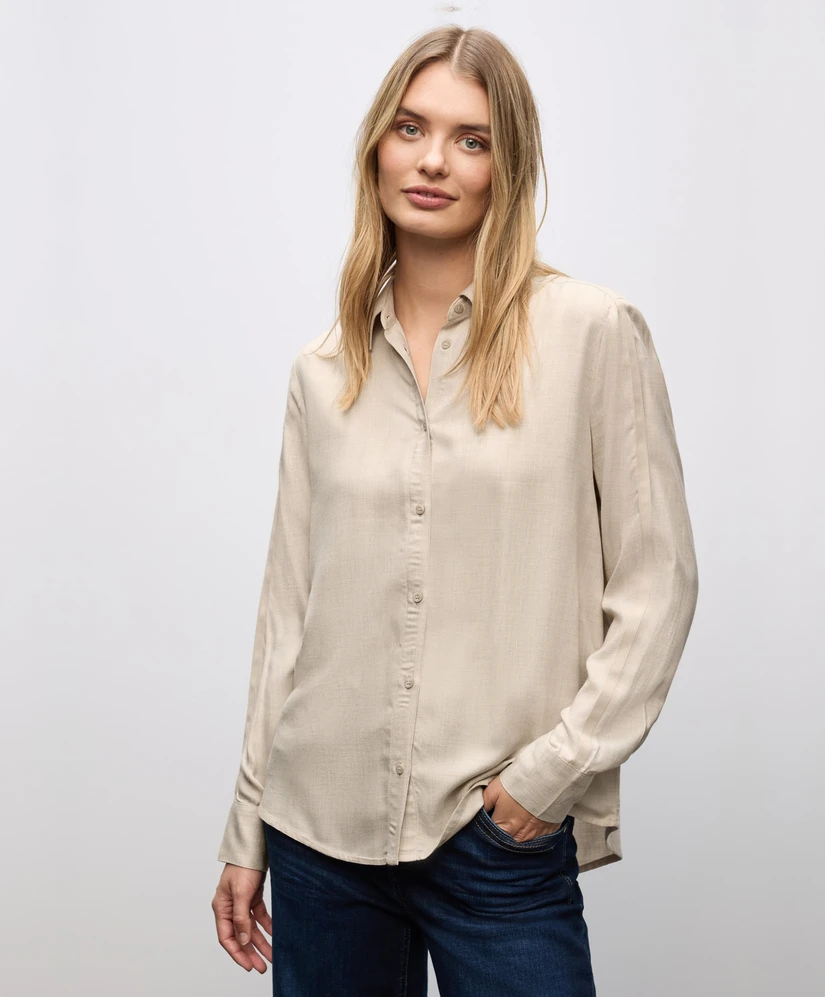Street One Blouse LM LTD QR Melange shirtcollar bl