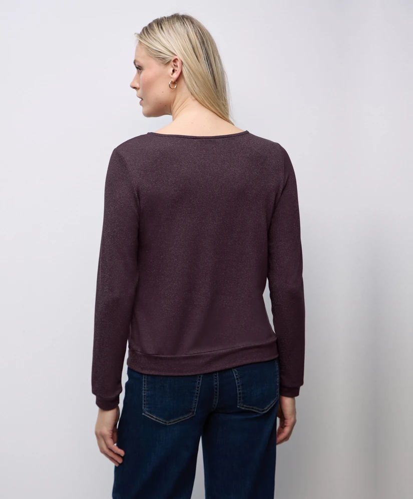 Street One T-shirt KM fine shiny knit look shirt
