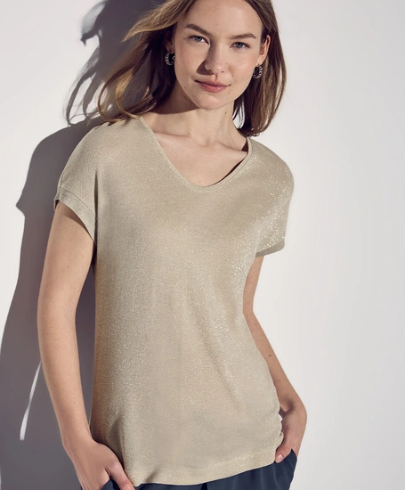 Street One T-shirt Shiny V-Hals