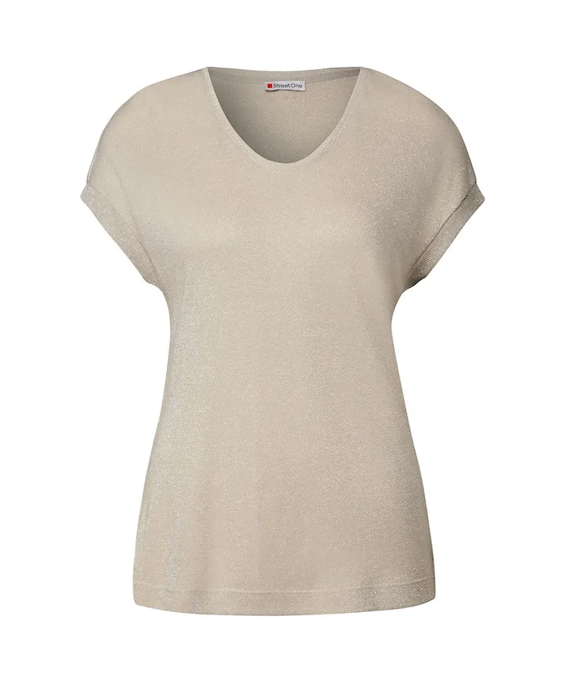 Street One T-shirt Shiny V-Hals