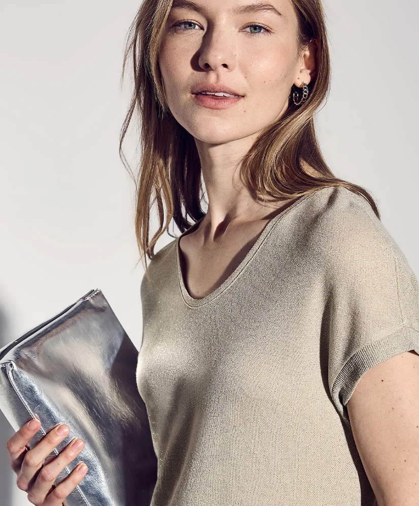 Street One T-shirt Shiny V-Hals