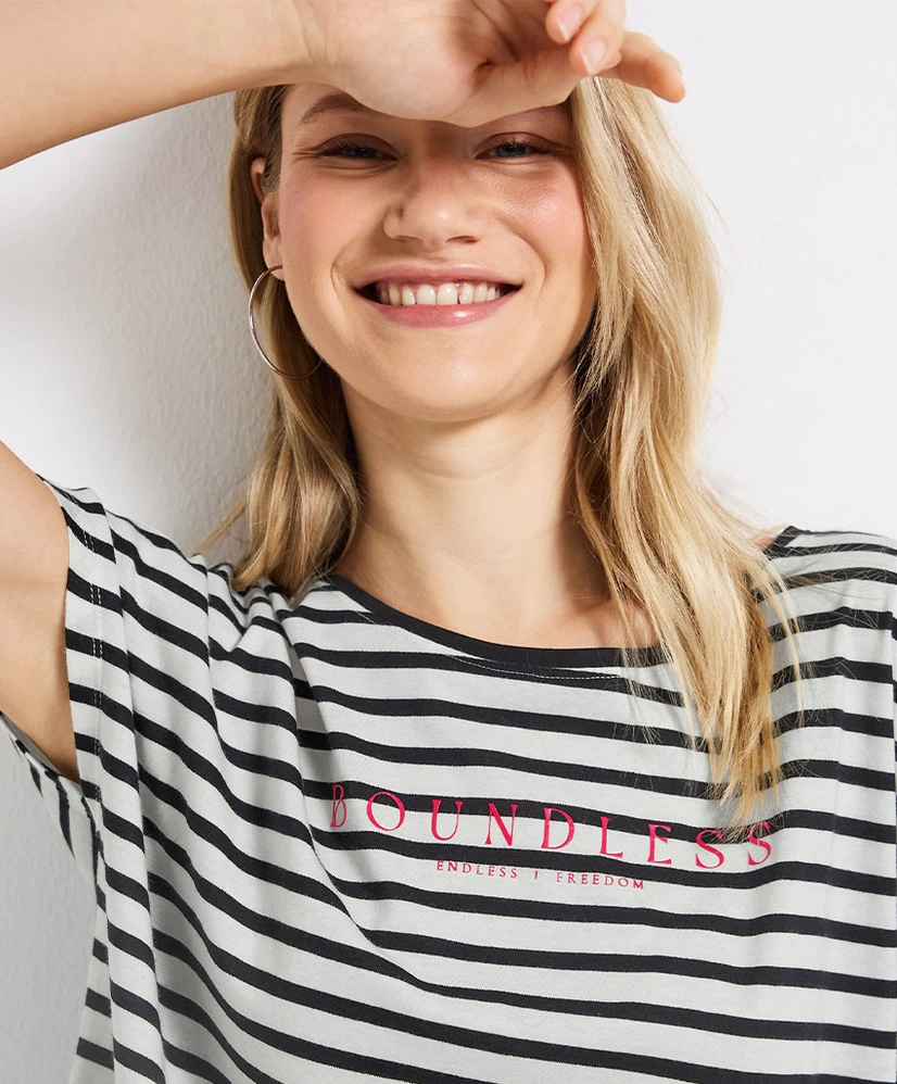 Street One T-shirt Striped Boundless
