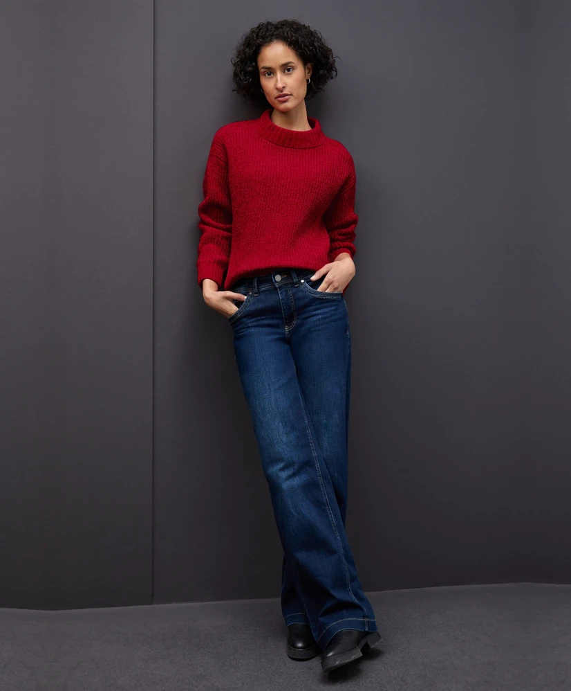 Street One Trui LM chenille sweater halfcardigan
