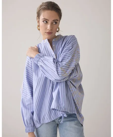 Summum Blouse Gold Foil Stripe