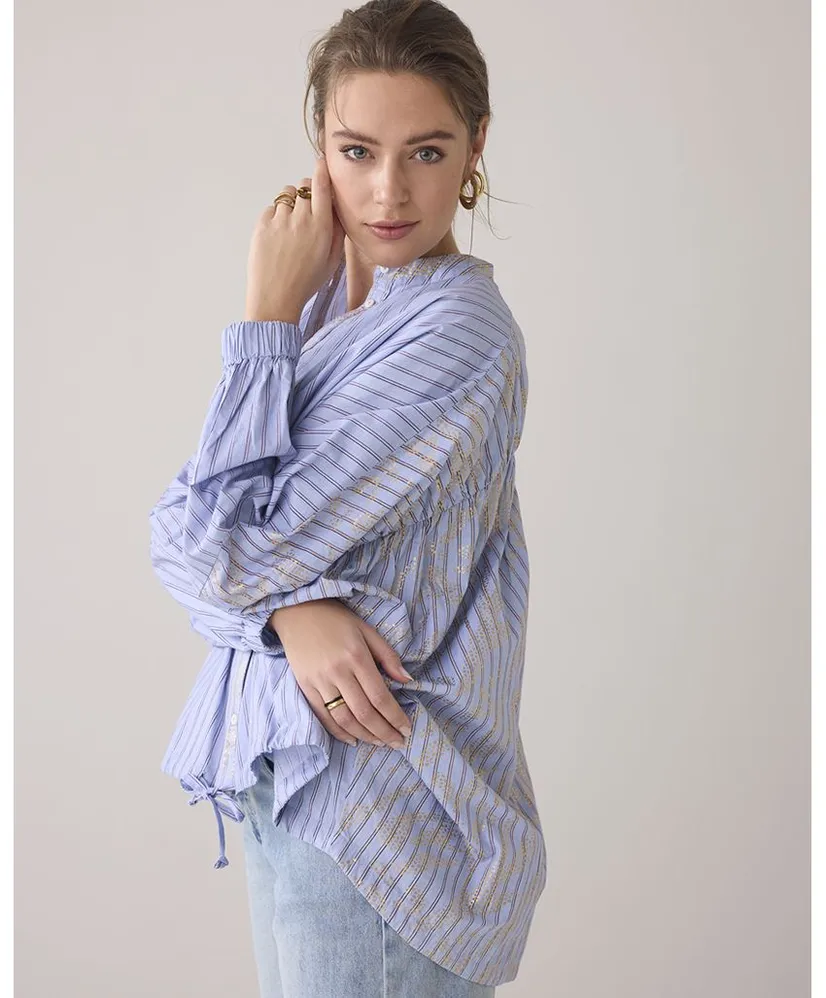 Summum Blouse Gold Foil Stripe