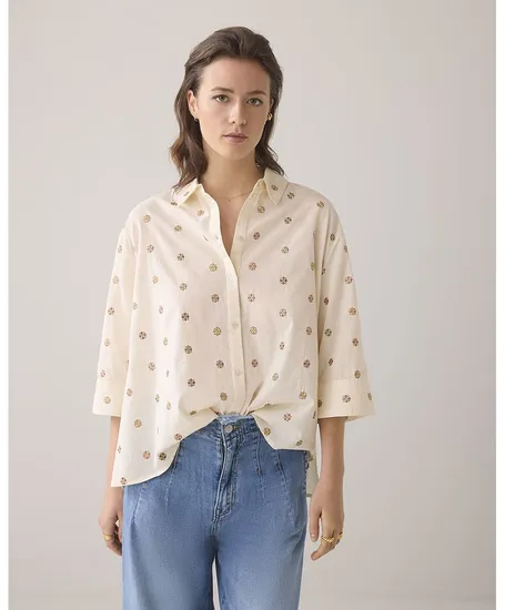 Summum Blouse Scattered Emboidery