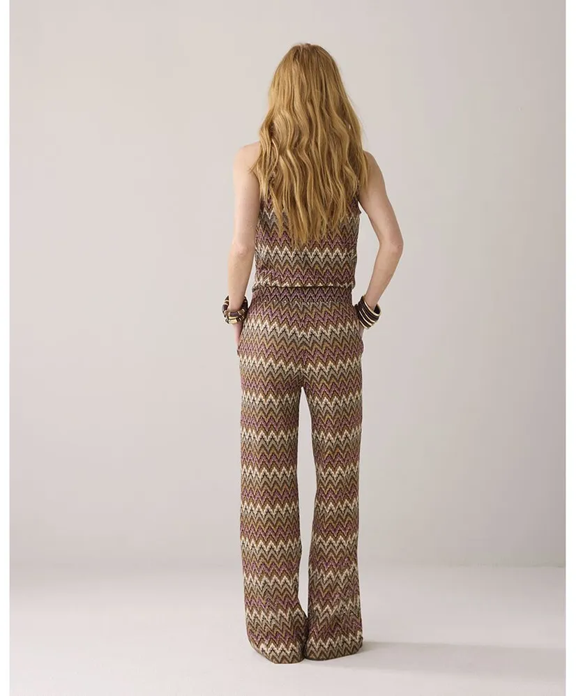 Summum Broek Wide Leg Zig Zag