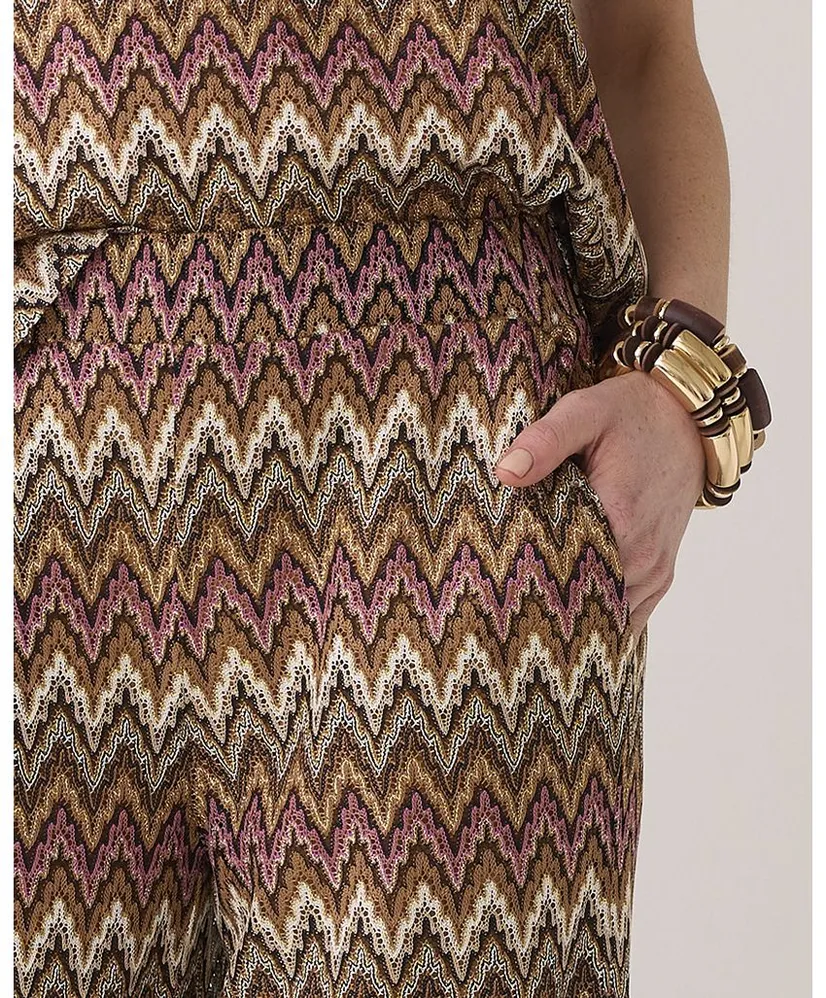 Summum Broek Wide Leg Zig Zag