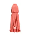 SWING Midi Jurk Halter Ruffle