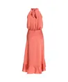 SWING Midi Jurk Halter Ruffle