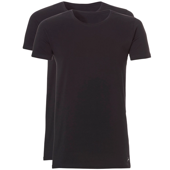 ten Cate T-Shirt Long O-Neck 2-pack Zwart