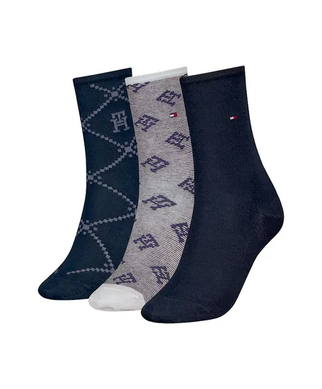 Tommy Hilfiger Sokken Monogram Giftbox 3-Pack