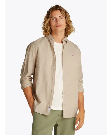 Tommy Jeans Overhemd Linen Blend Regular Fit