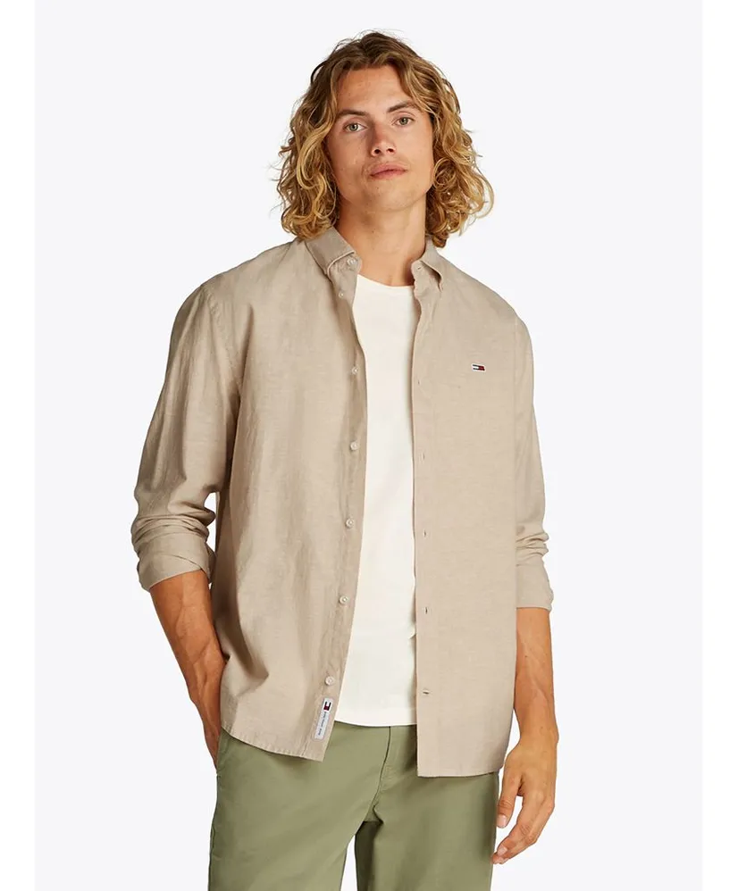 Tommy Jeans Overhemd Linen Blend Regular Fit