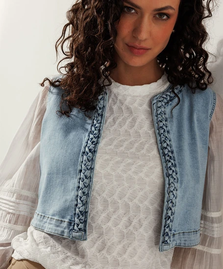 Tramontana Gilet Spijker Braided-Detailed