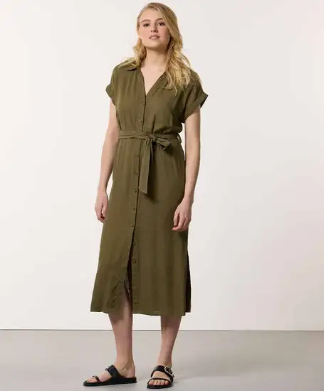 Tramontana Midi Jurk Effen